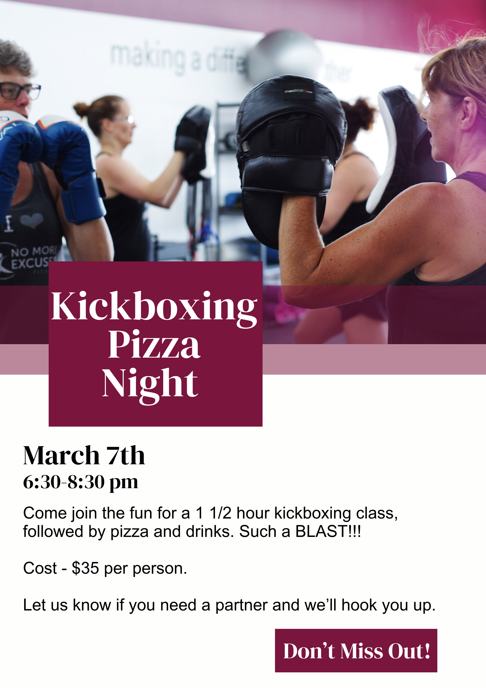Kickboxing Pizza Night