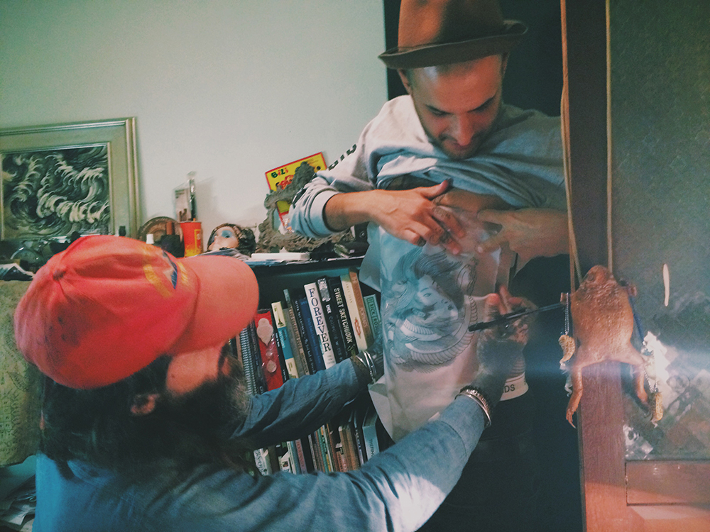 The author and Guy Le Tatooer. 