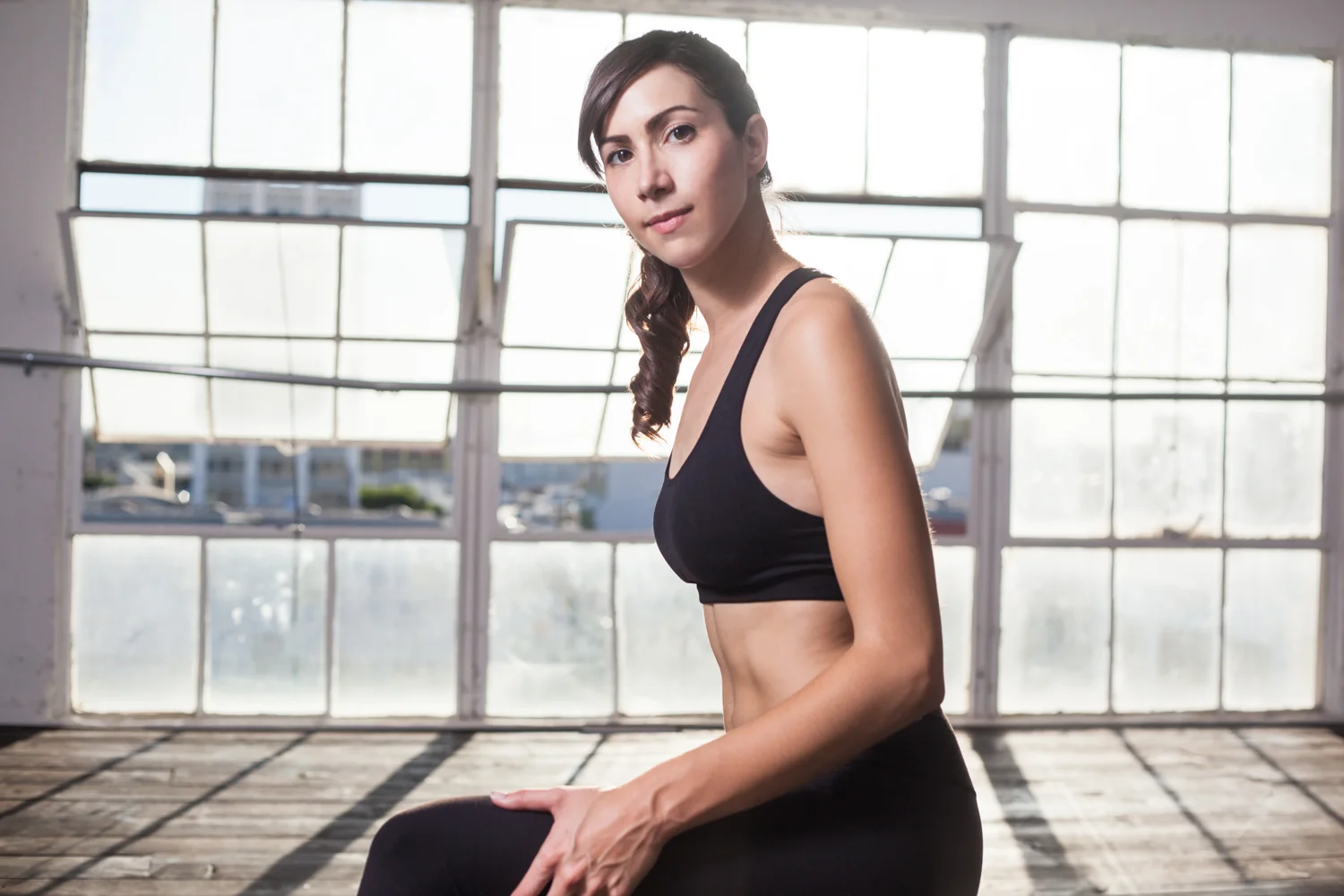 Female athlete exercising