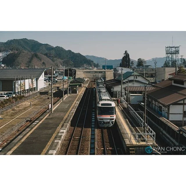 Looking for Mitsuha. Hida-Furukawa Station. If you've watched Kimi No Na Wa, you might recognize this view from when Taki was looking for Mitsuha's town of Itomori. That being said, I really liked the quiet little town of Hida. .
.
.
.
.
.
.
#hida #g