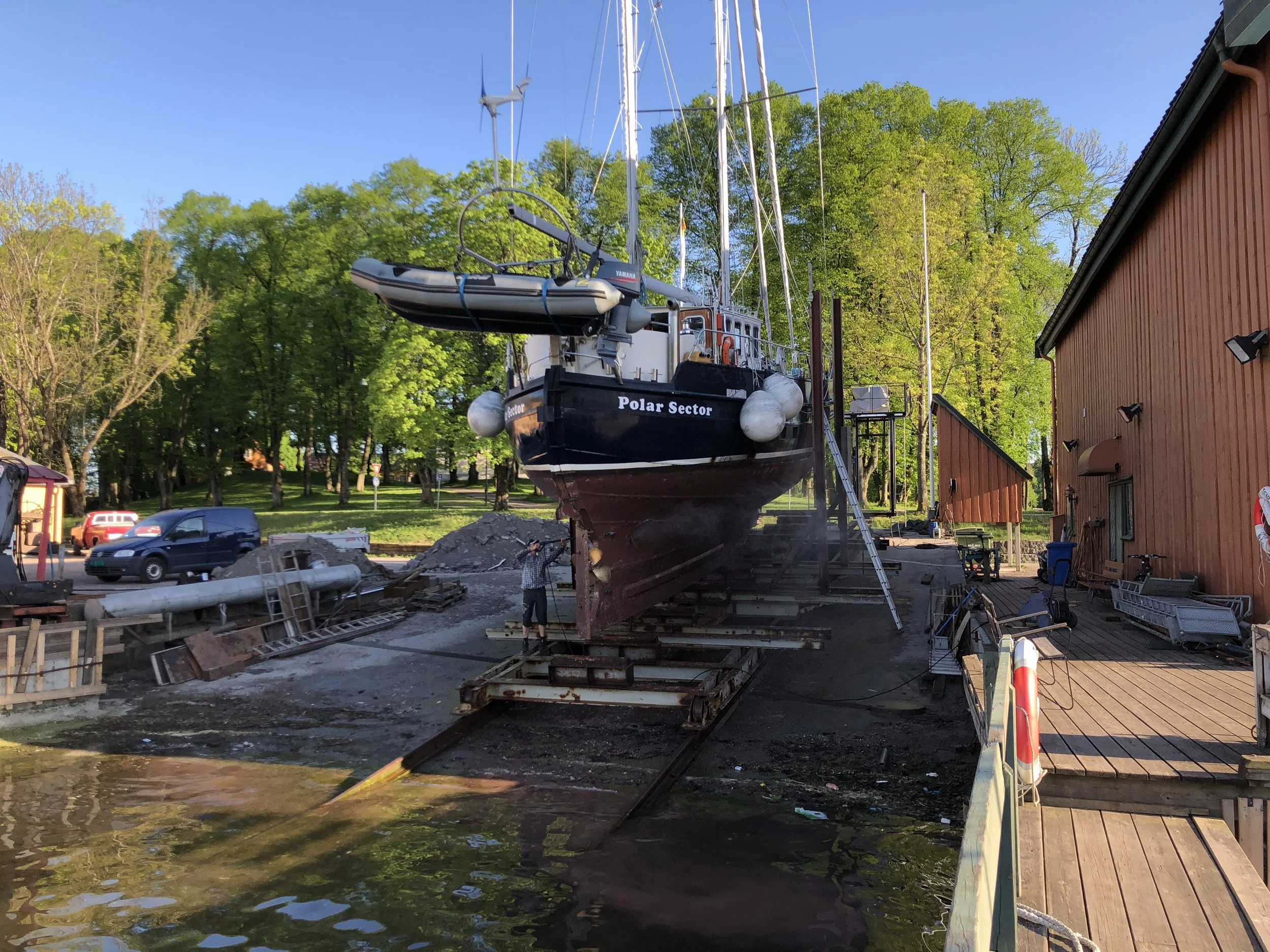 Up on the hard - Preparing the boat