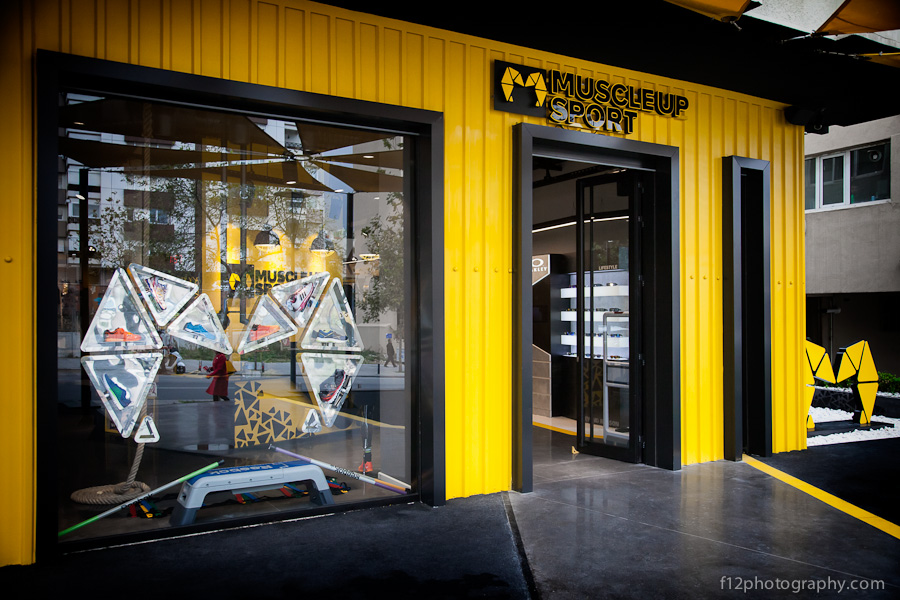 Facade of the shop is like shipping containers.