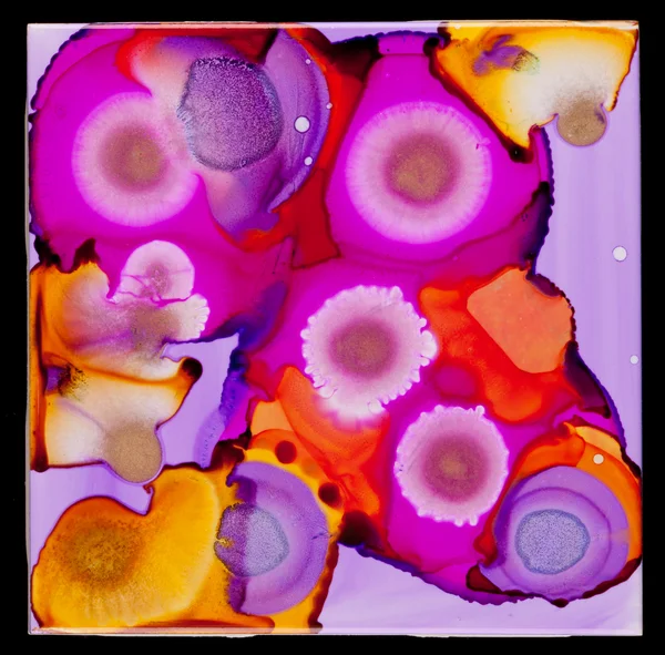 Alcohol Ink on Ceramic Tile