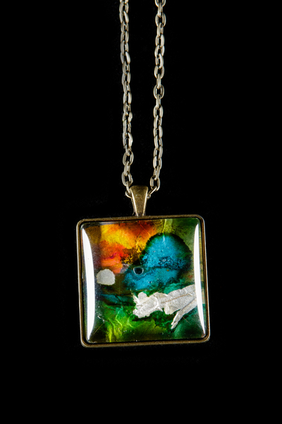 Alcohol Ink Pendant - 3