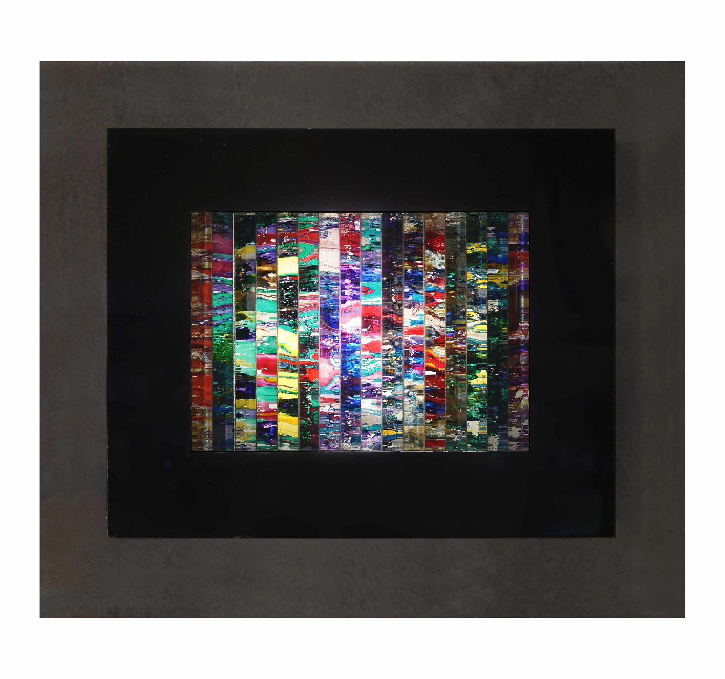 Framed Lit Marbled Rods