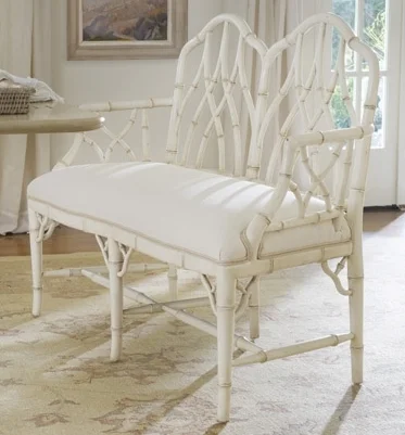 Vanilla Faux Bamboo Bench