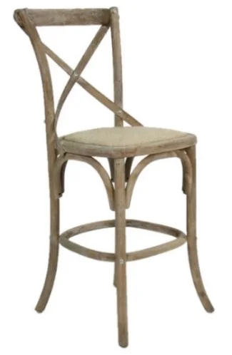 Cross Back Cane Stool