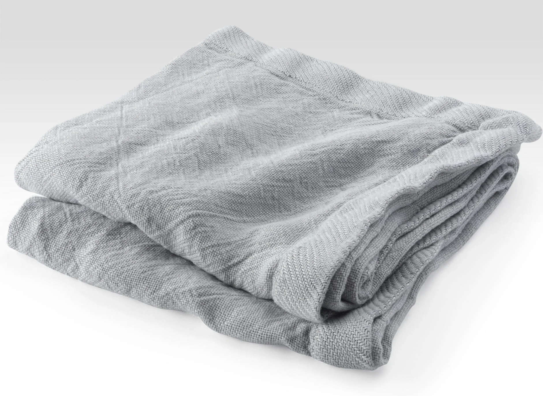 Grey Linen Flat Weave Throw