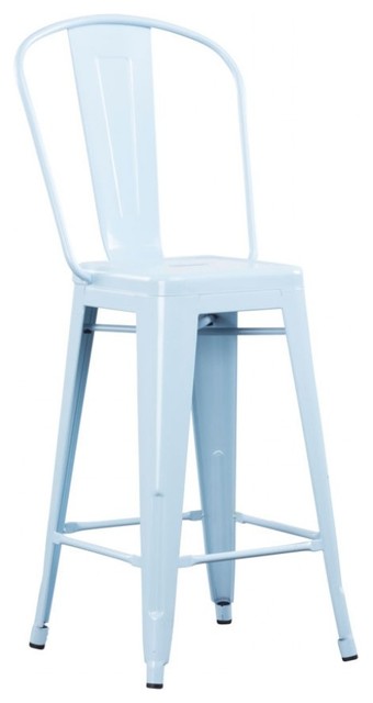 Backed Bar Stool Aqua