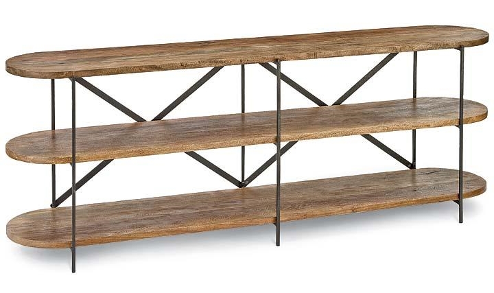 Oval Wood and Cast Iron Console
