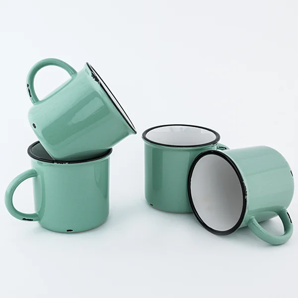 Green Ceramic Tinware Mug