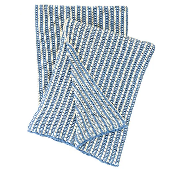 French Blue Knit Throw