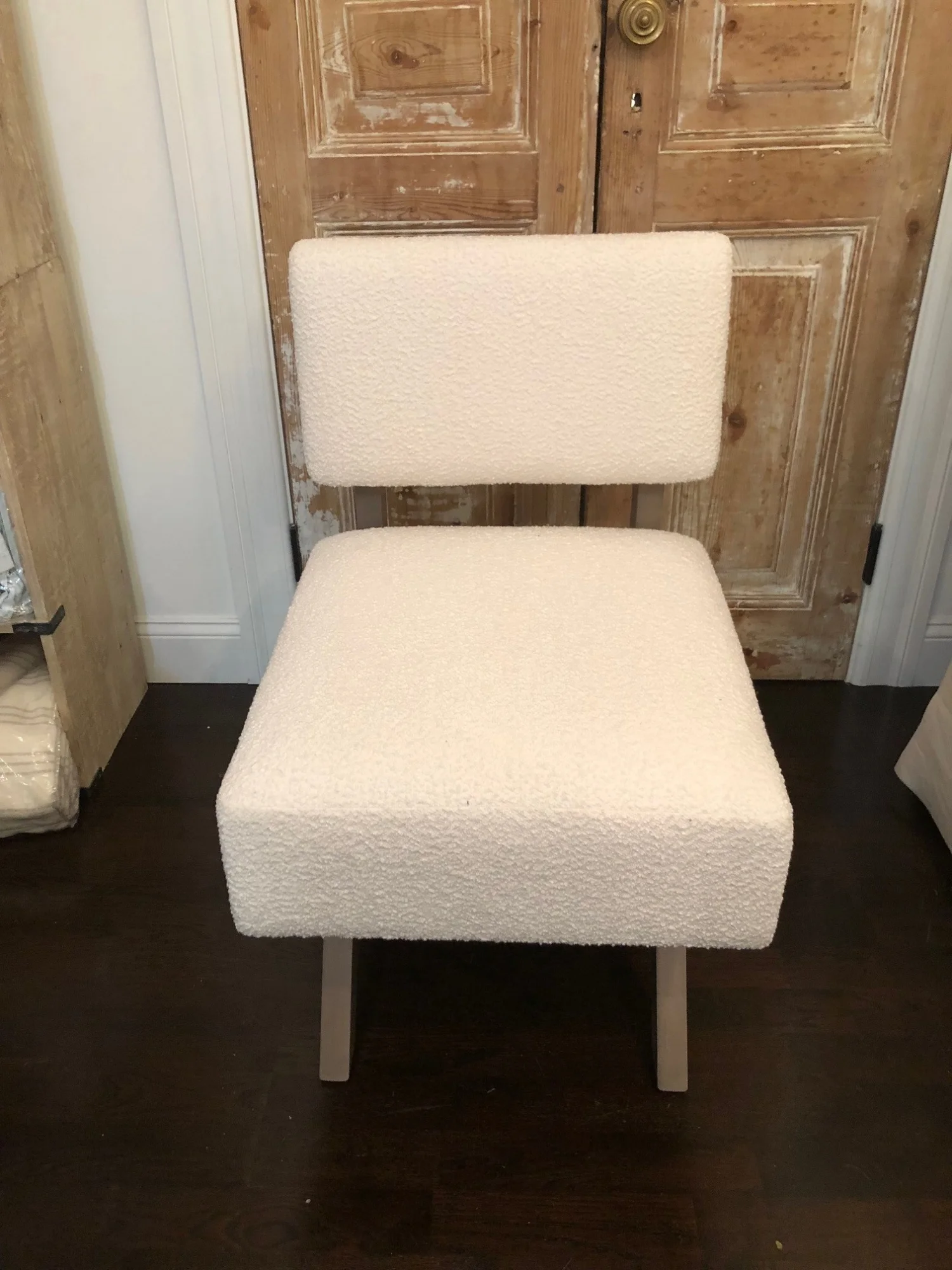 Trish Custom Slipper Chair with Off White Fabric