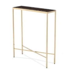 Brass Base Console with Glass Top