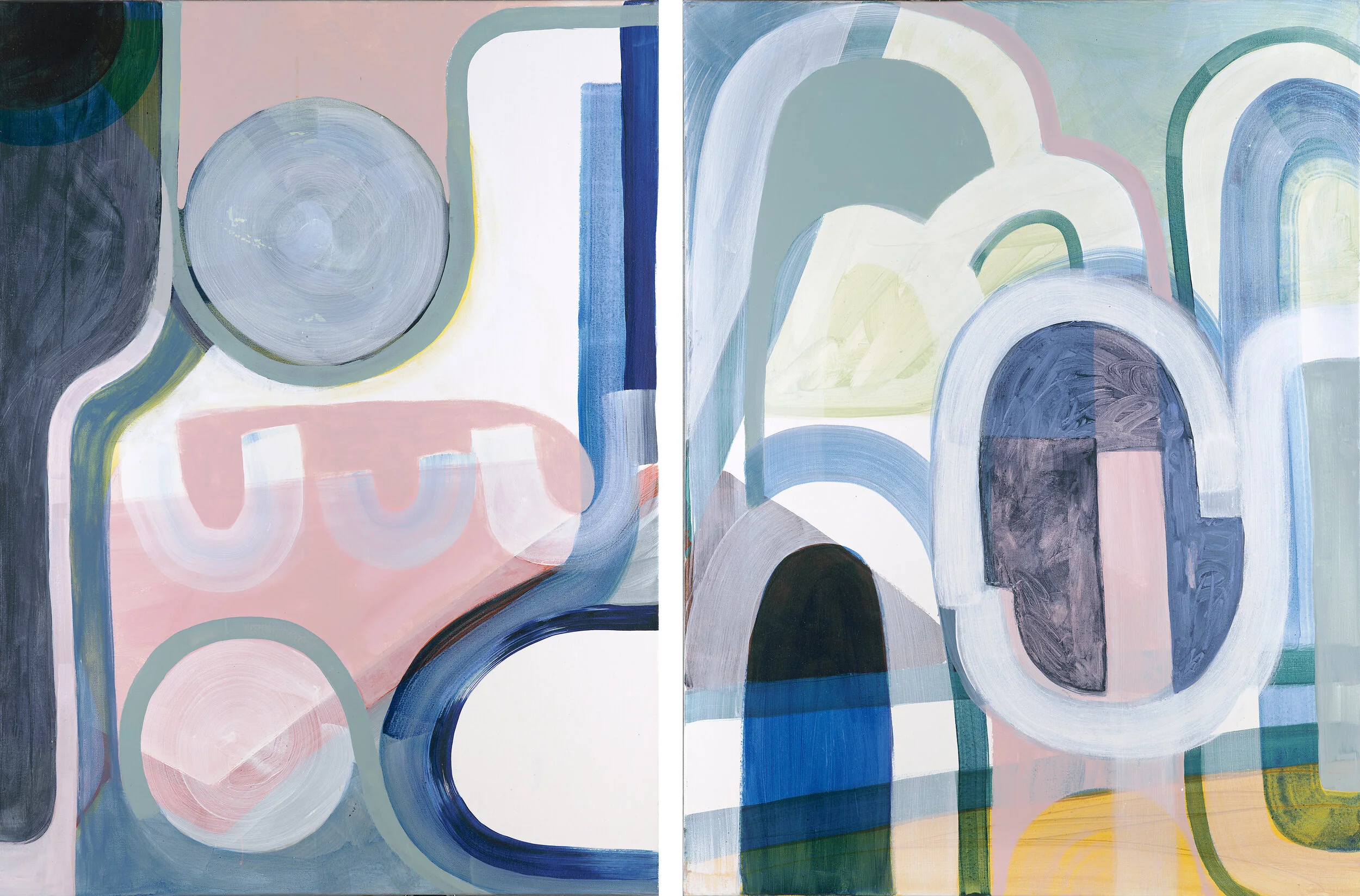 The Road Was A River diptych (sold)