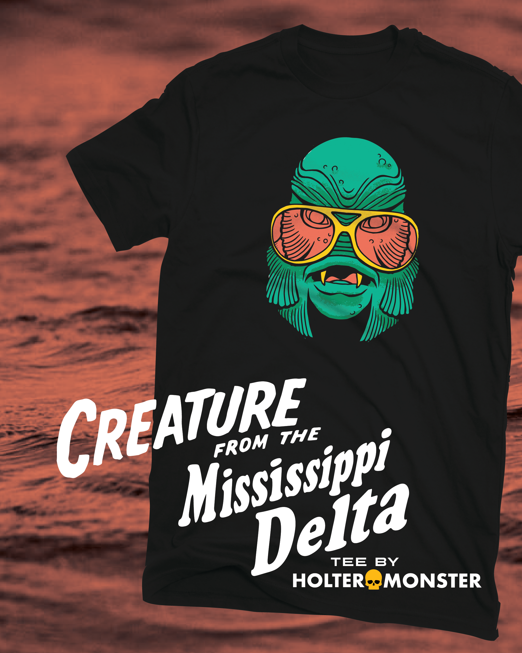 Creature from the Mississippi Delta tee (Black)