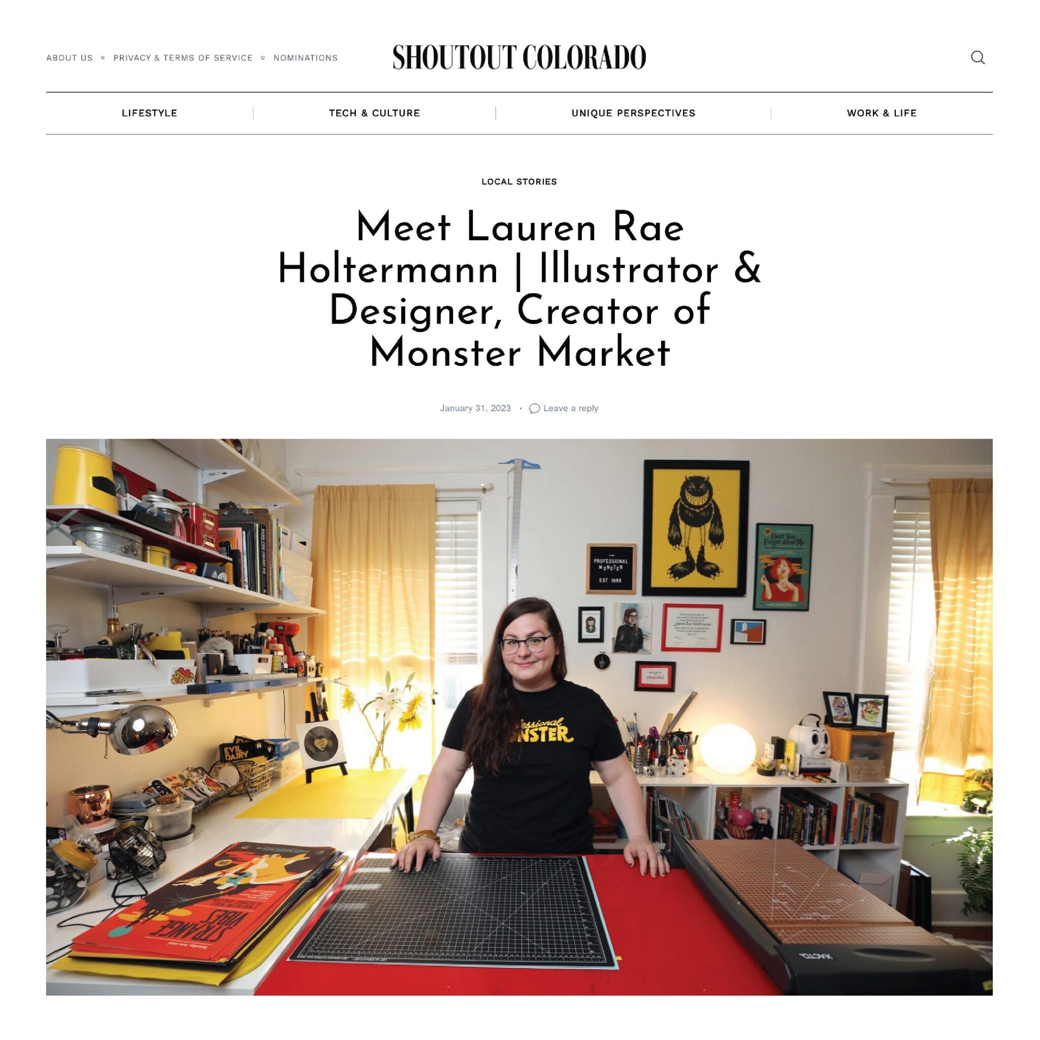 Earlier this year, I had the pleasure of being interviewed by Shoutout Colorado about my journey creating Monster Market! This sweet little spotlight was part of an article on small business owners and their inspirations.✨ If you're interested in lea