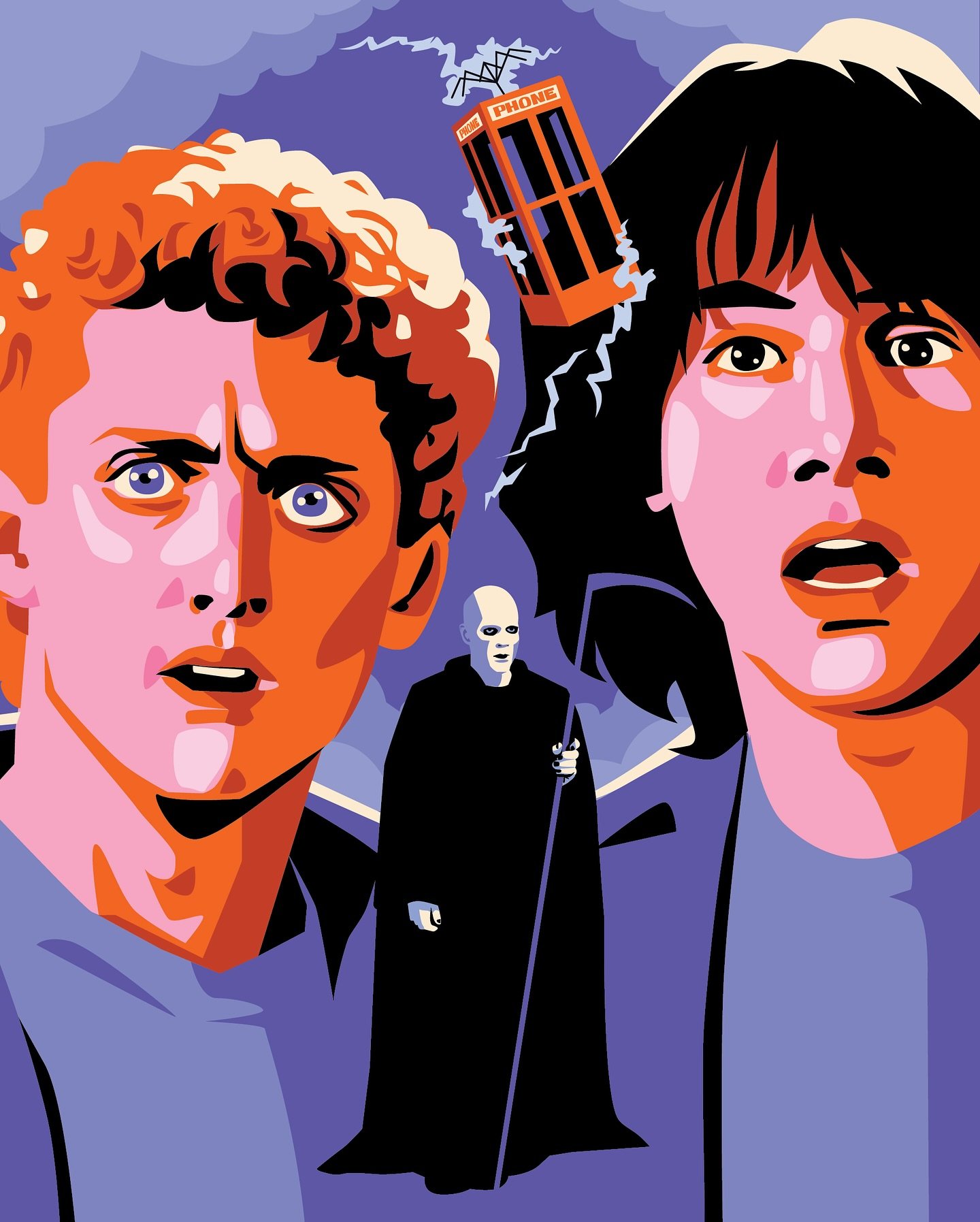 art for this weekend&rsquo;s Time Warp Drive-In, which I&rsquo;m sad to report is our very final installment. 💔

Bill &amp; Ted&rsquo;s Insane Odyssey: The Complete Saga 
ftg. Bill &amp; Ted&rsquo;s Excellent Adventure (1989)
Bill &amp; Ted&rsquo;s 