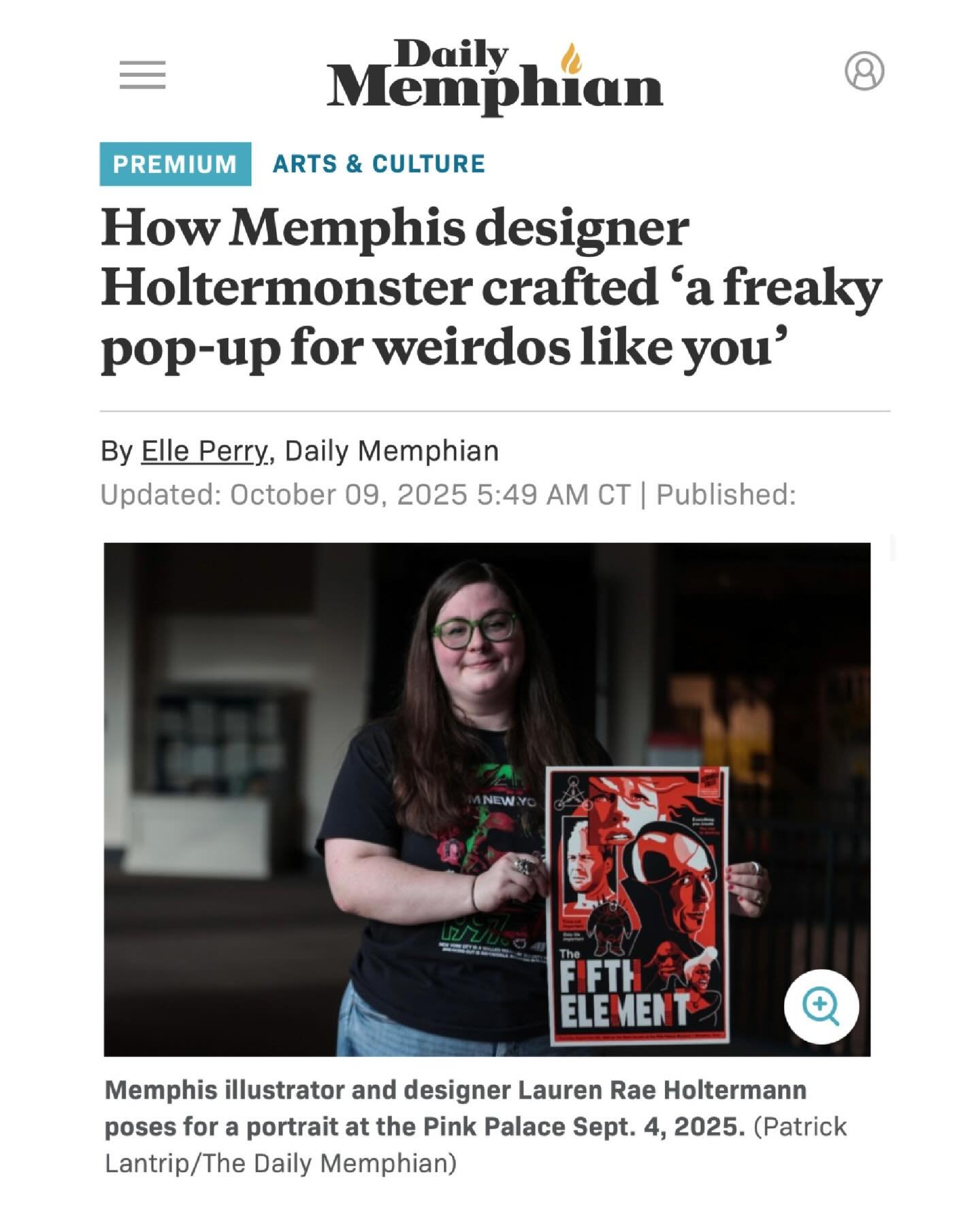Last month I had the honor of being profiled for the Daily Memphian by Arts &amp; Culture Elle Perry! You can read the whole article on their website (check my bio)!

I pulled a few of my favorite excerpts from the article here + added photos I dug u