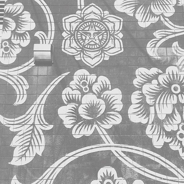 #obey #art #flowers #floral #pattern #street #brick #wall #painted #wallart #street #streetart #artsy #losangeles