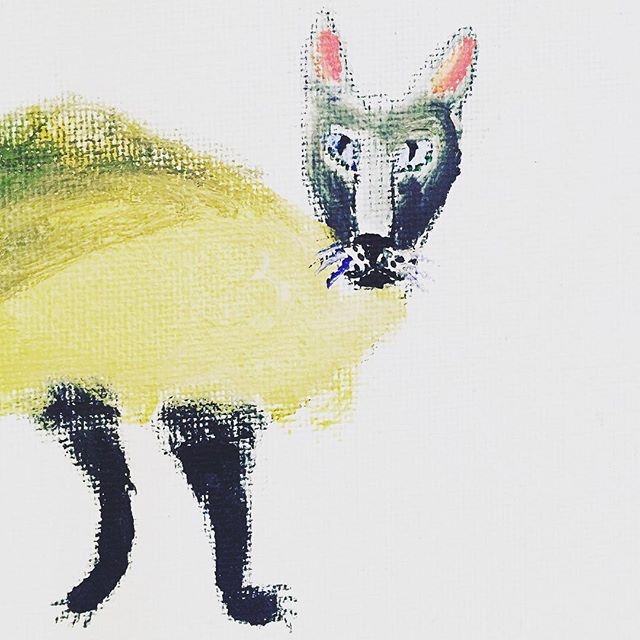 &quot;Cat&quot; by 11yr old boy 
#yellow #cat #animallover #creature #painting #kid #boy #talent #artist #instaart #instagood #handmade