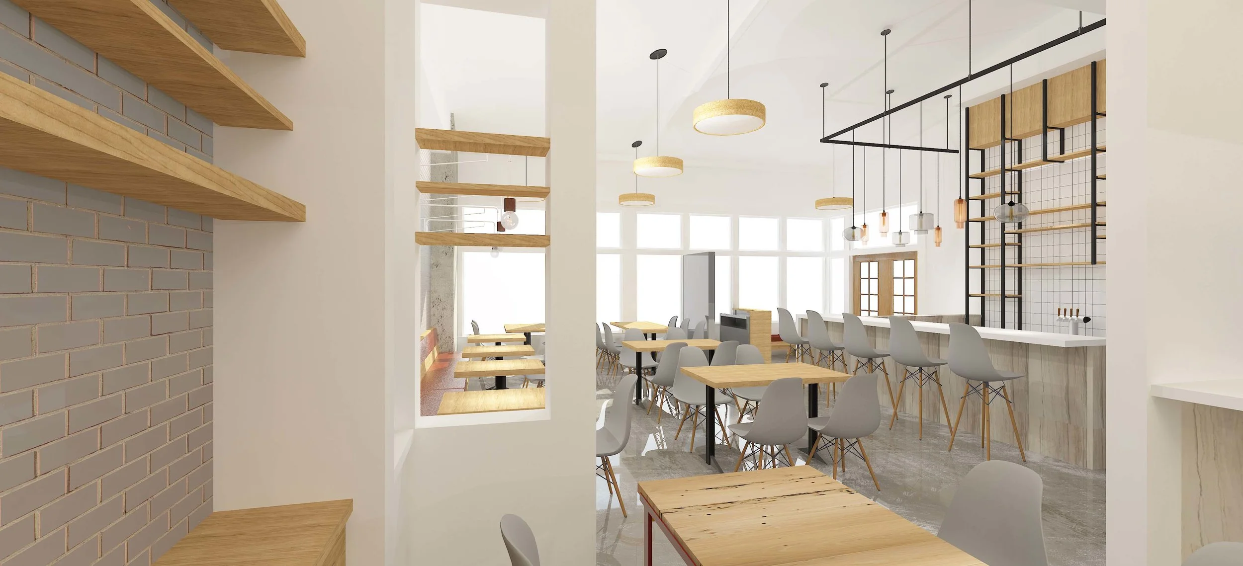 Image from rear of Bricola Restaurant Design Concept