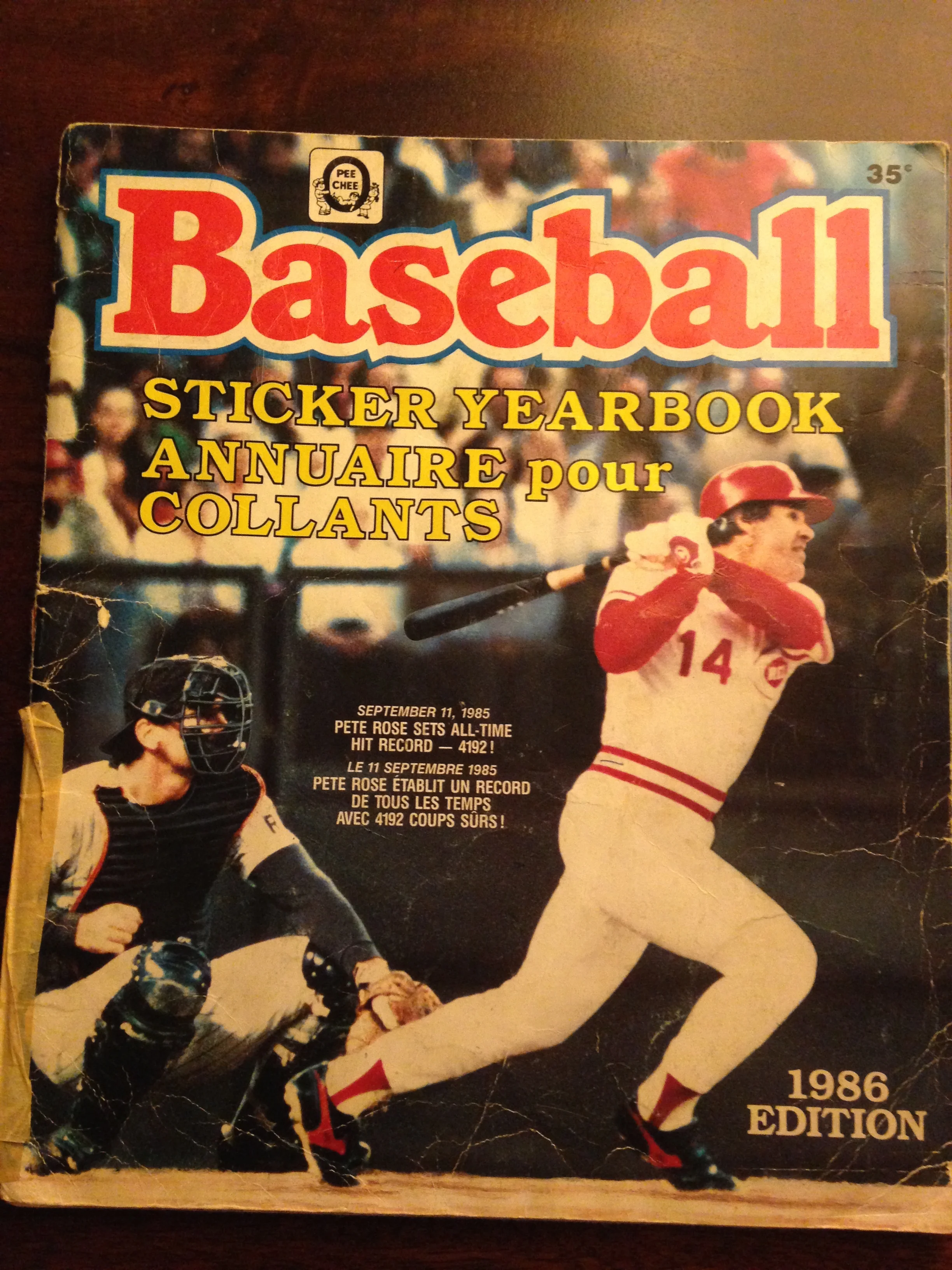 My 1986 Baseball Sticker Yearbook, recapping the 1985 Baseball Season (front cover)