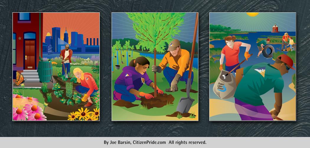 Illustration series for the 2015 Taste of the Chesapeake silent auction