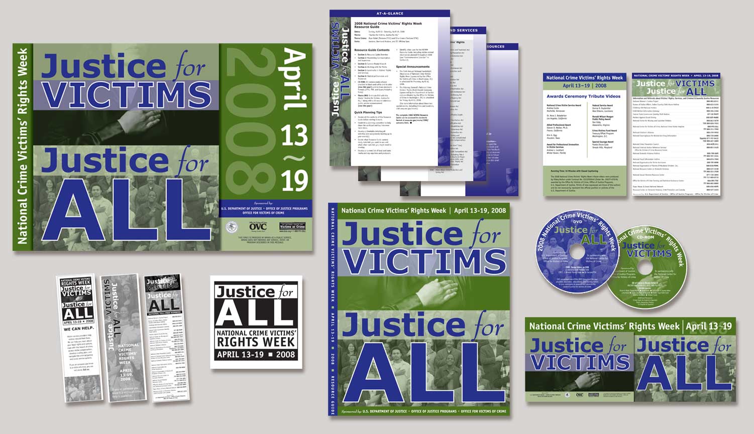 The 2008 National Crime Victims’ Rights Week Poster and samples of supporting graphics by Joe Barsin