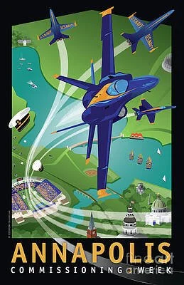 Blue Angels Over Annapolis, USNA Commissioning Week illustration