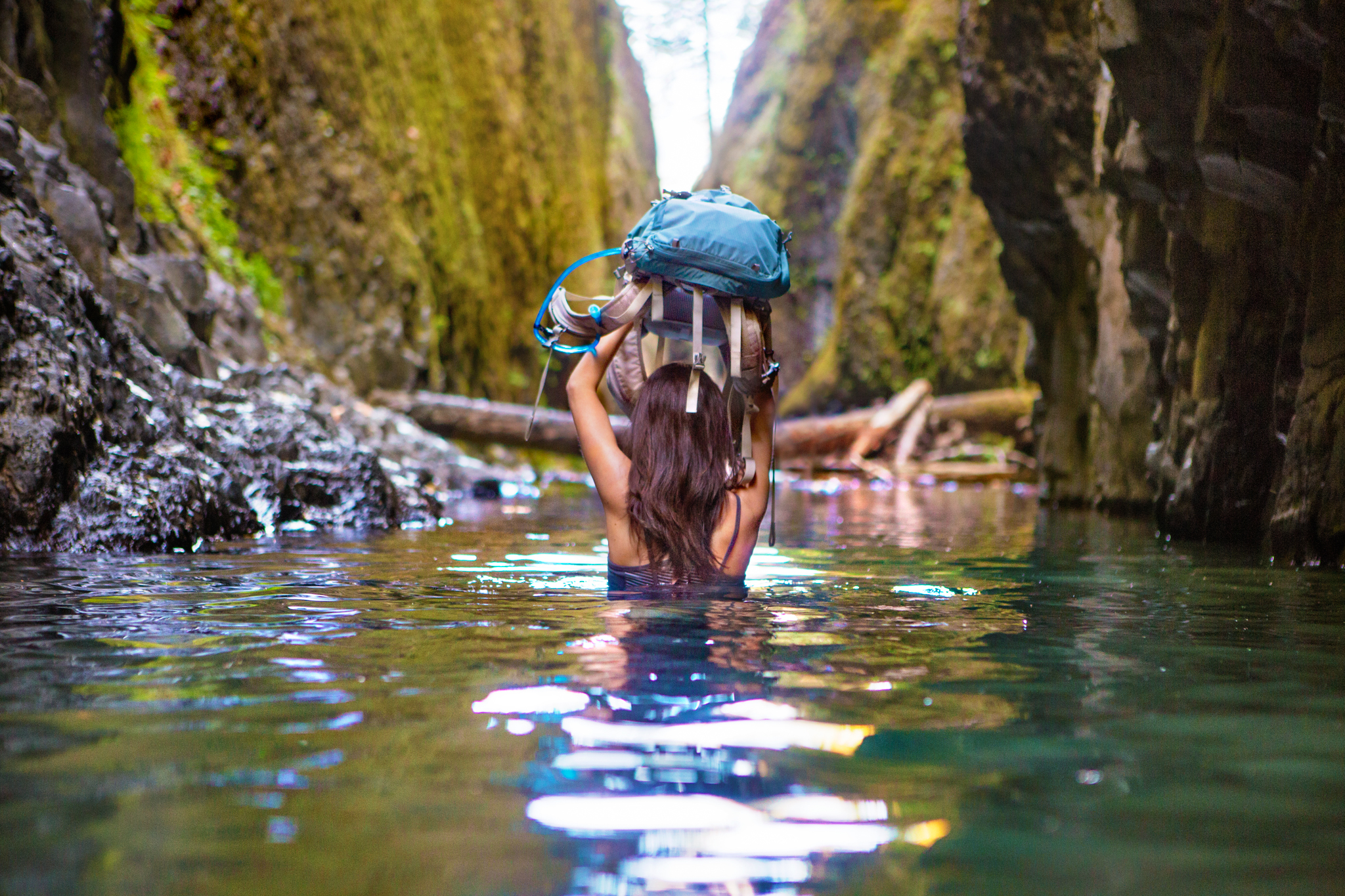 Nicole Fording the River. REI featured this photo as part of their #rei1440project It was a nice little surprise to wake up to the next day.
