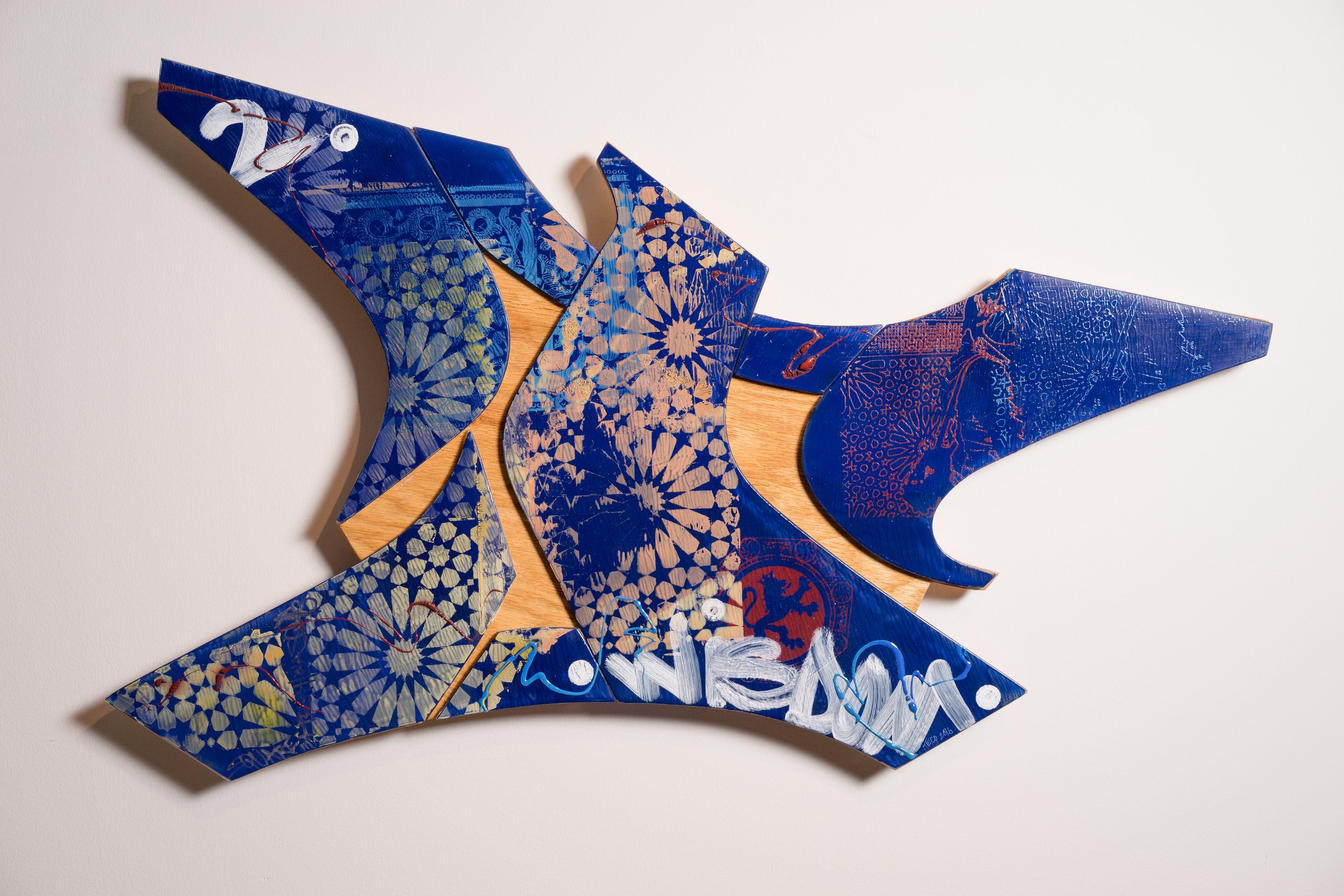 Truth in the Square  2016 glass, screen printed enamel, wood