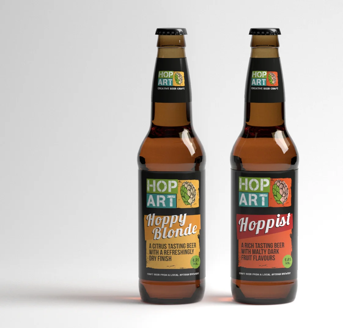 Hop Art bottle designs