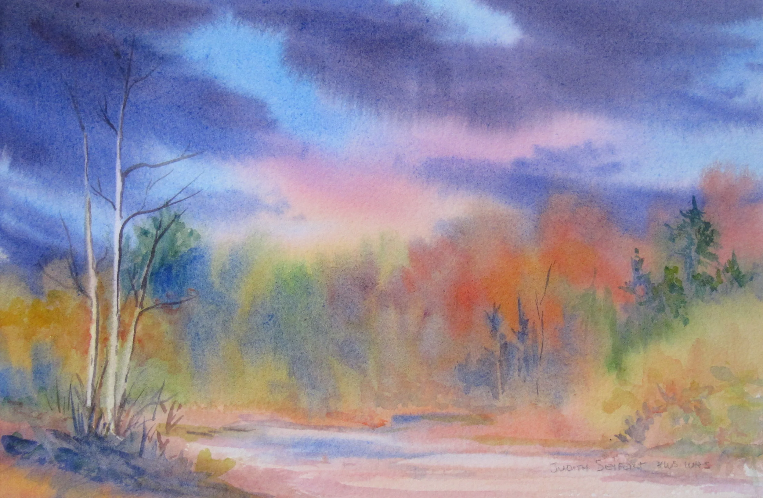 Fall on the Black River 7.5" X 11" Watercolor