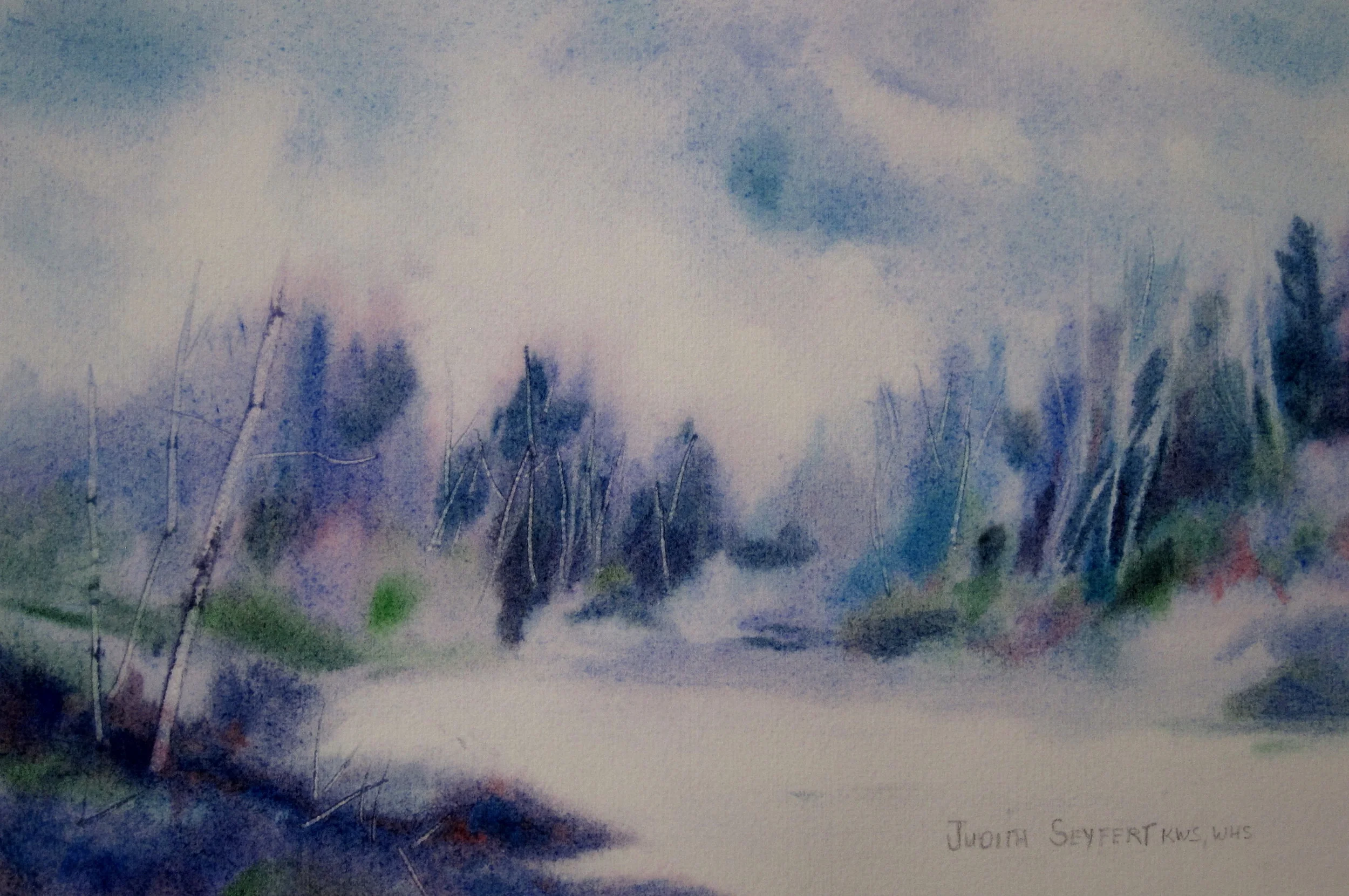 Winter on the River 11" X 15" Watercolor