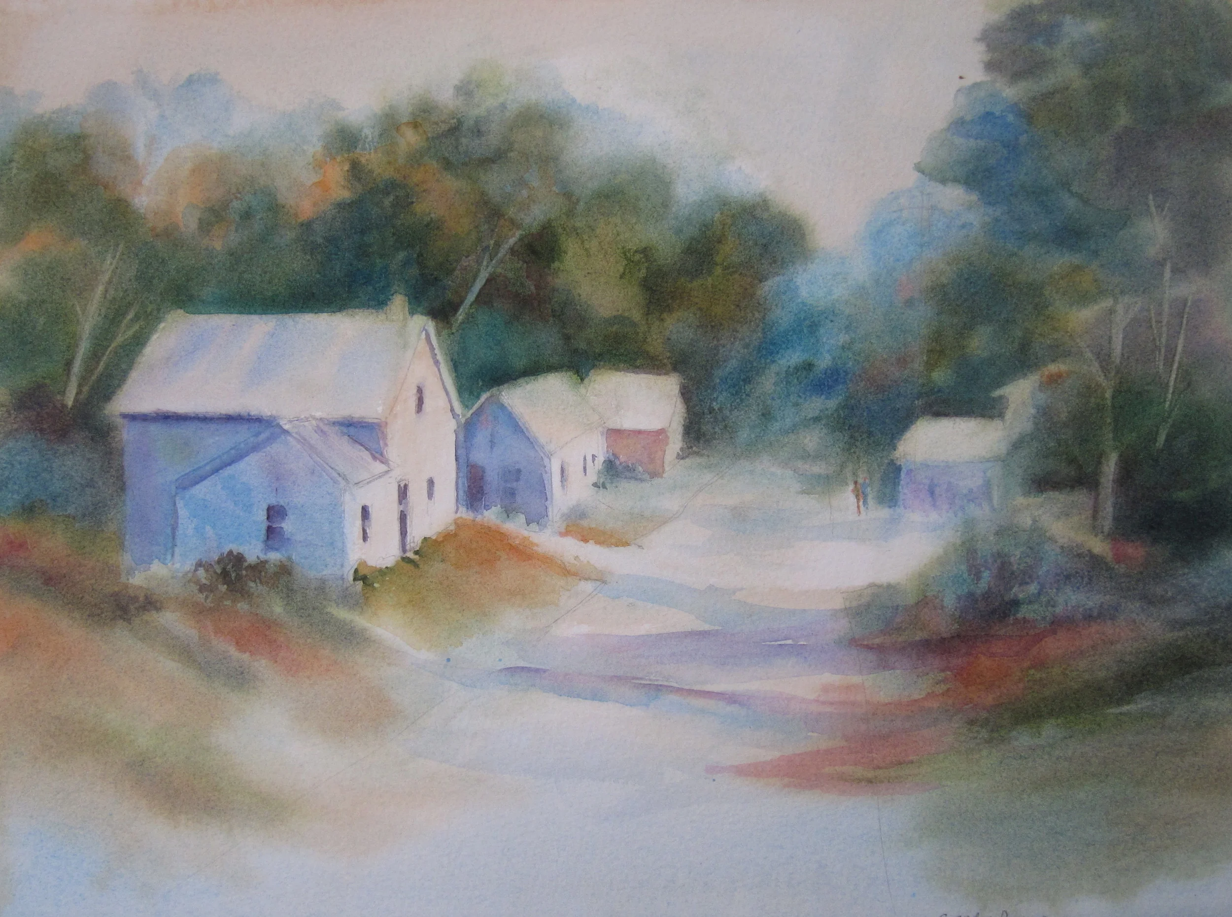 Somewhere in Lincoln County 11" X 15" Watercolor