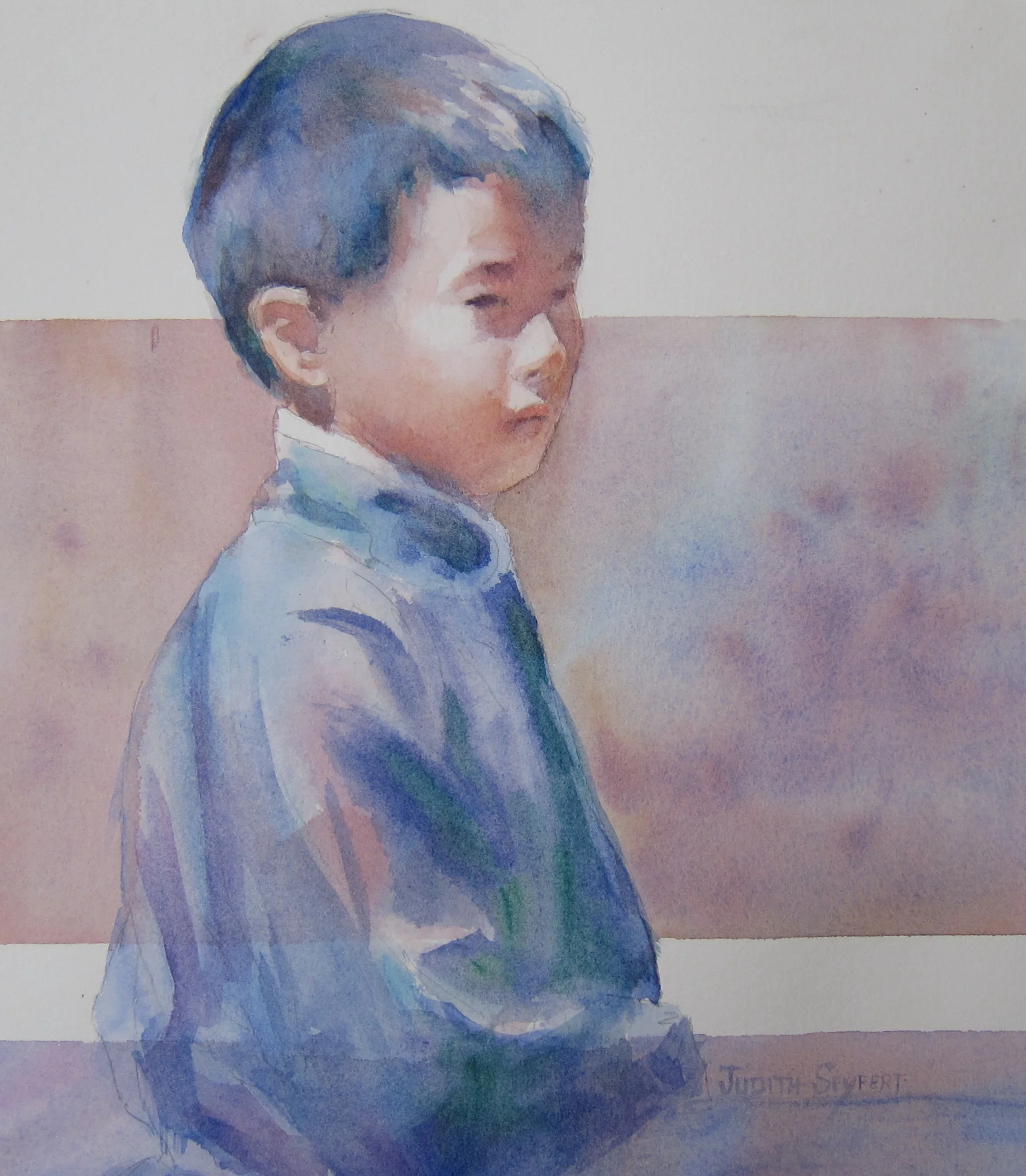 The Drummer 13" X 13" Watercolor