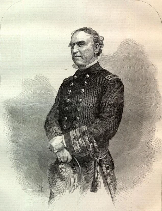 Rear-Admiral David G. Farragut, U.S.N- Photographed by Matthew Brady. Photo courtesy of the Son of the South; originally published in Harper's Weekly
Normal
0
false
false
false
EN-US
X-NONE
X-NONE
/* Style Definitions */
table.MsoNormalTable
{mso-style-name:"Table Normal";
mso-tstyle-rowband-size:0;
mso-tstyle-colband-size:0;
mso-style-noshow:yes;
mso-style-priority:99;
mso-style-parent:"";
mso-padding-alt:0in 5.4pt 0in 5.4pt;
mso-para-margin-top:0in;
mso-para-margin-right:0in;
mso-para-margin-bottom:10.0pt;
mso-para-margin-left:0in;
line-height:115%;
mso-pagination:widow-orphan;
font-size:11.0pt;
font-family:"Calibri","sans-serif";
mso-ascii-font-family:Calibri;
mso-ascii-theme-font:minor-latin;
mso-hansi-font-family:Calibri;
mso-hansi-theme-font:minor-latin;
mso-bidi-font-family:"Times New Roman";
mso-bidi-theme-font:minor-bidi;}