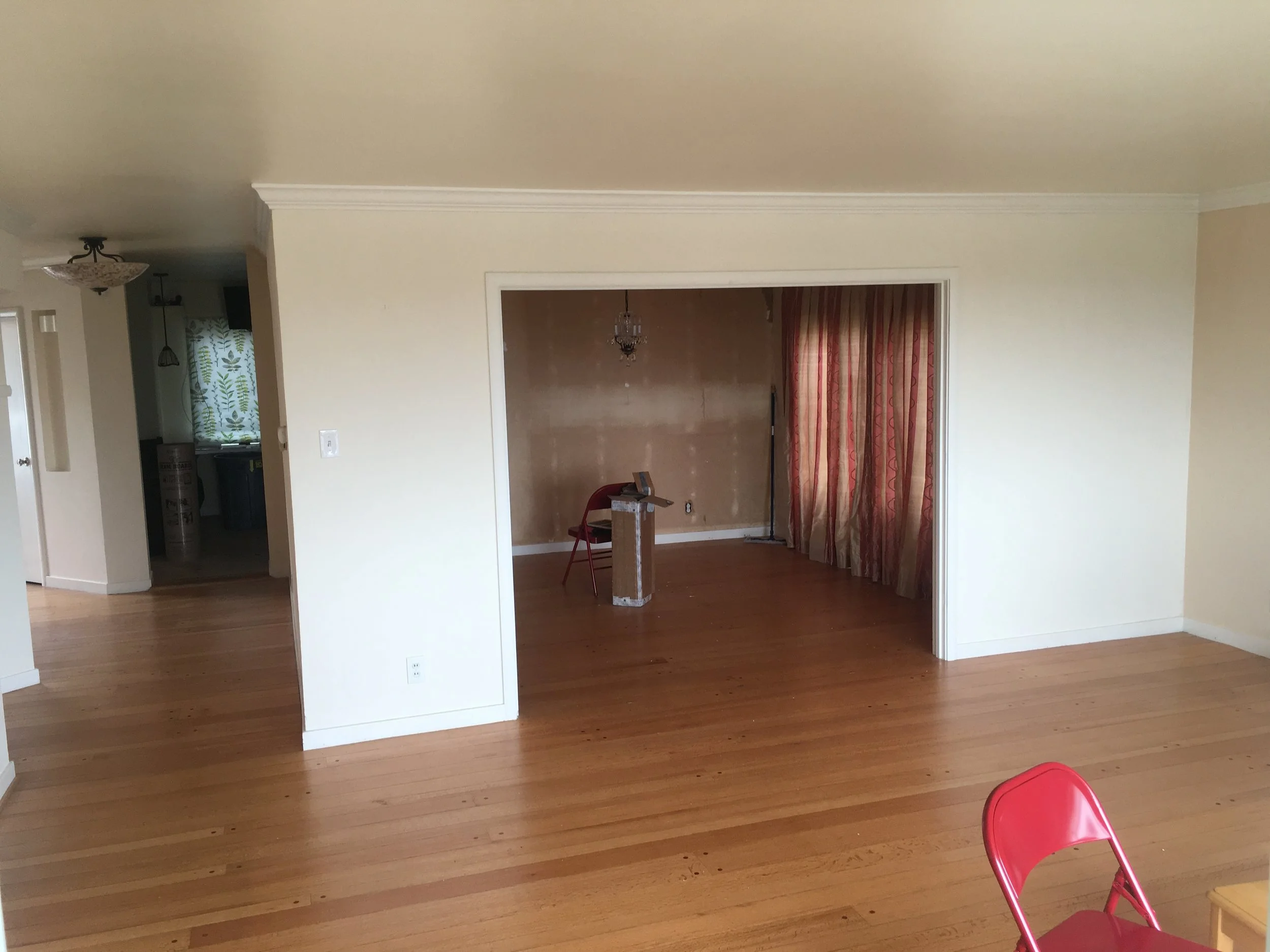 Before removal of interior wall and floor repair: San Francisco