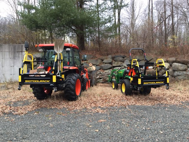 Bigtoolrack on a Kubota L3560 & John Deere 2320 working on Firewood