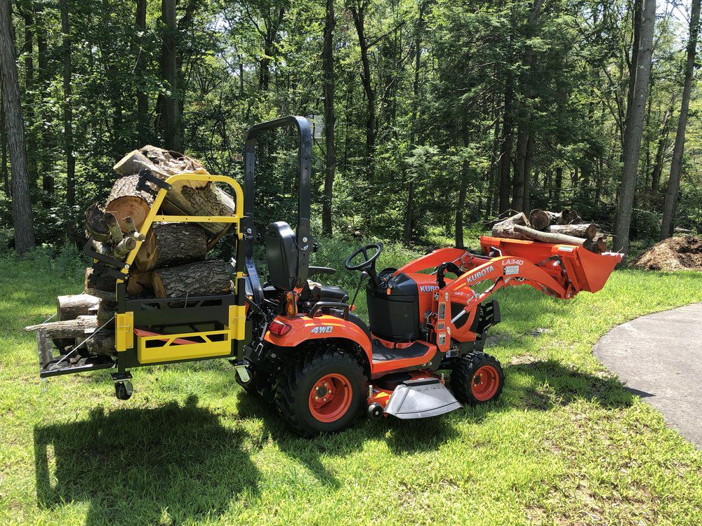Bigtoolrack Haul Firewood, wood hauling truck, tractor cart for cutting logs, firewood chopping block for sale, firewood storage rack, best tractor cart for hauling wood, buy online firewood cart, tractor box for hauling wood.