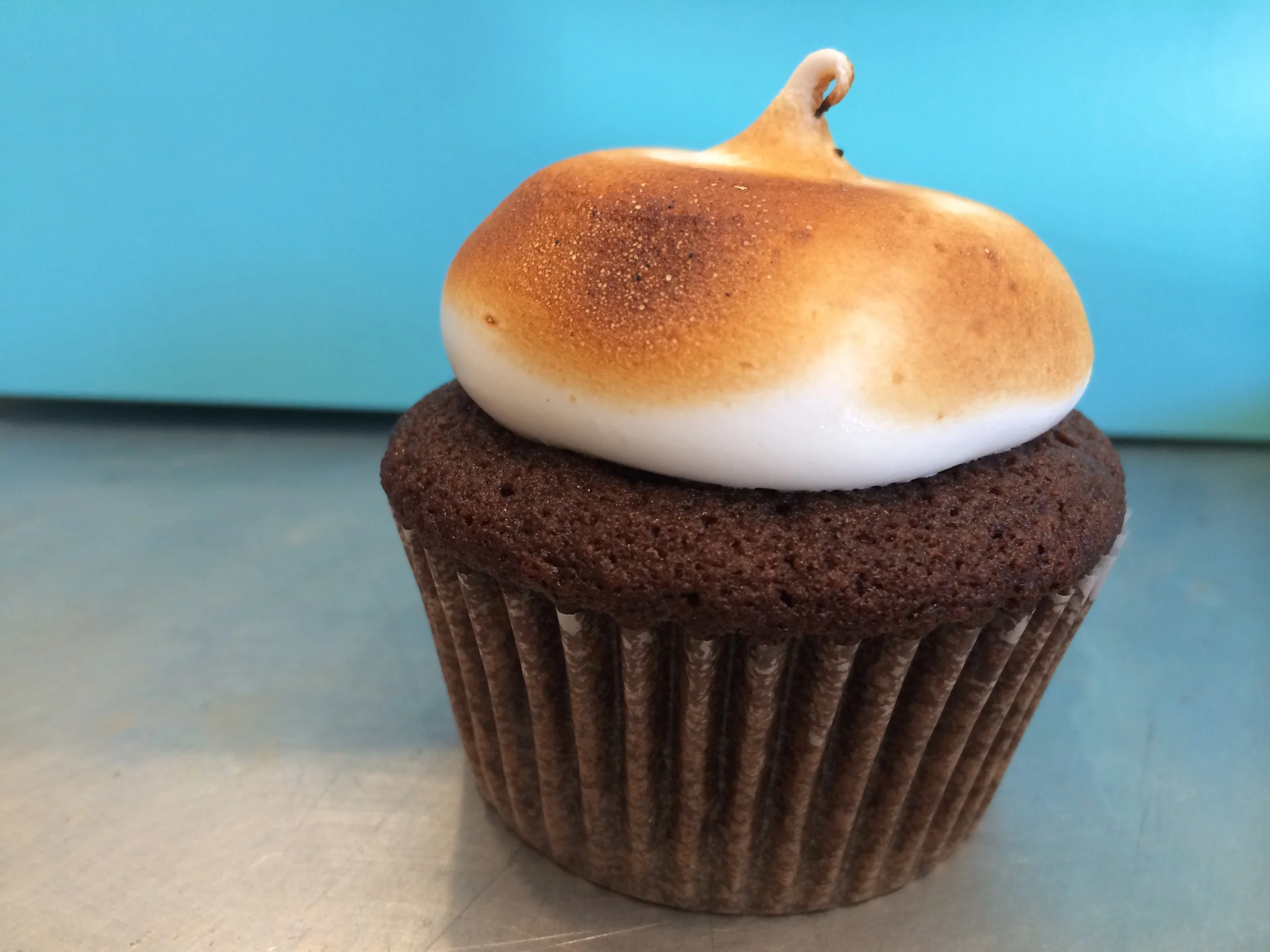 Just one of the few different kinds of cupcakes for the blog event. S'mores of course!