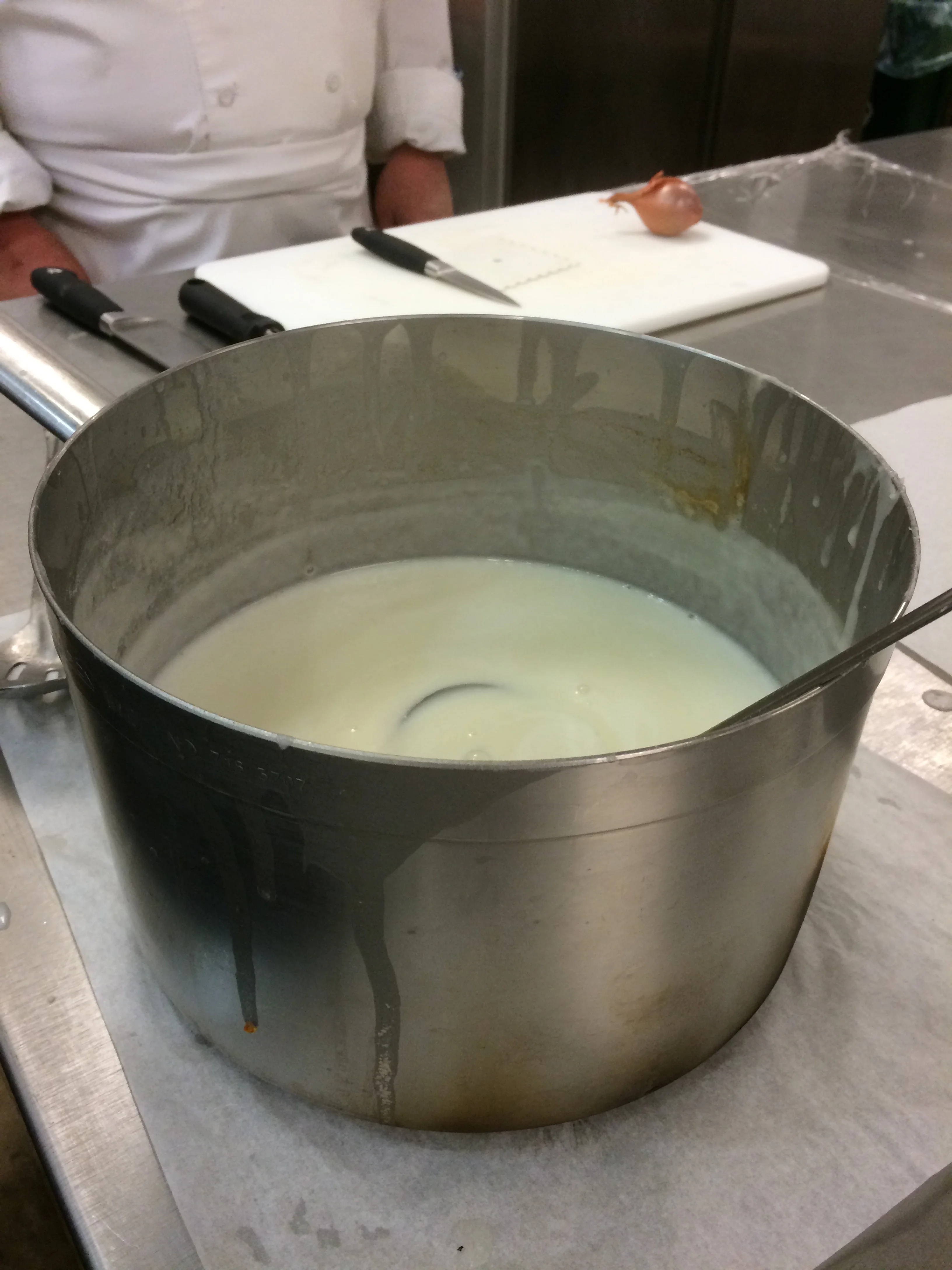 Our first pot of potato water.... And yes we thought it tasted good