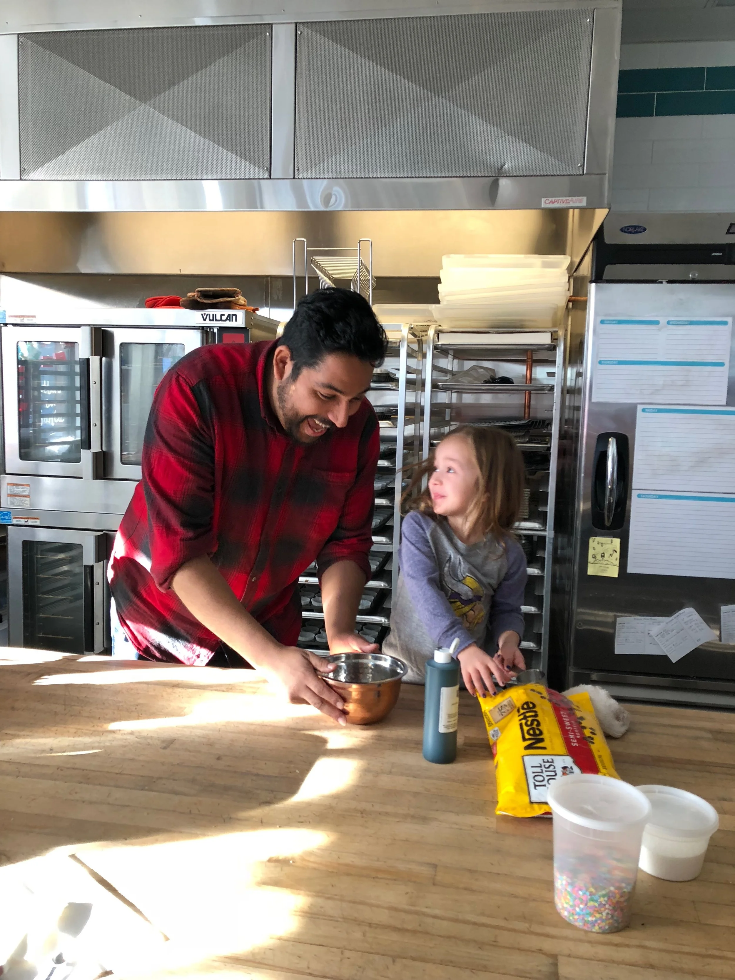 Caleigh and Derek whipping up some yummy cookies!
