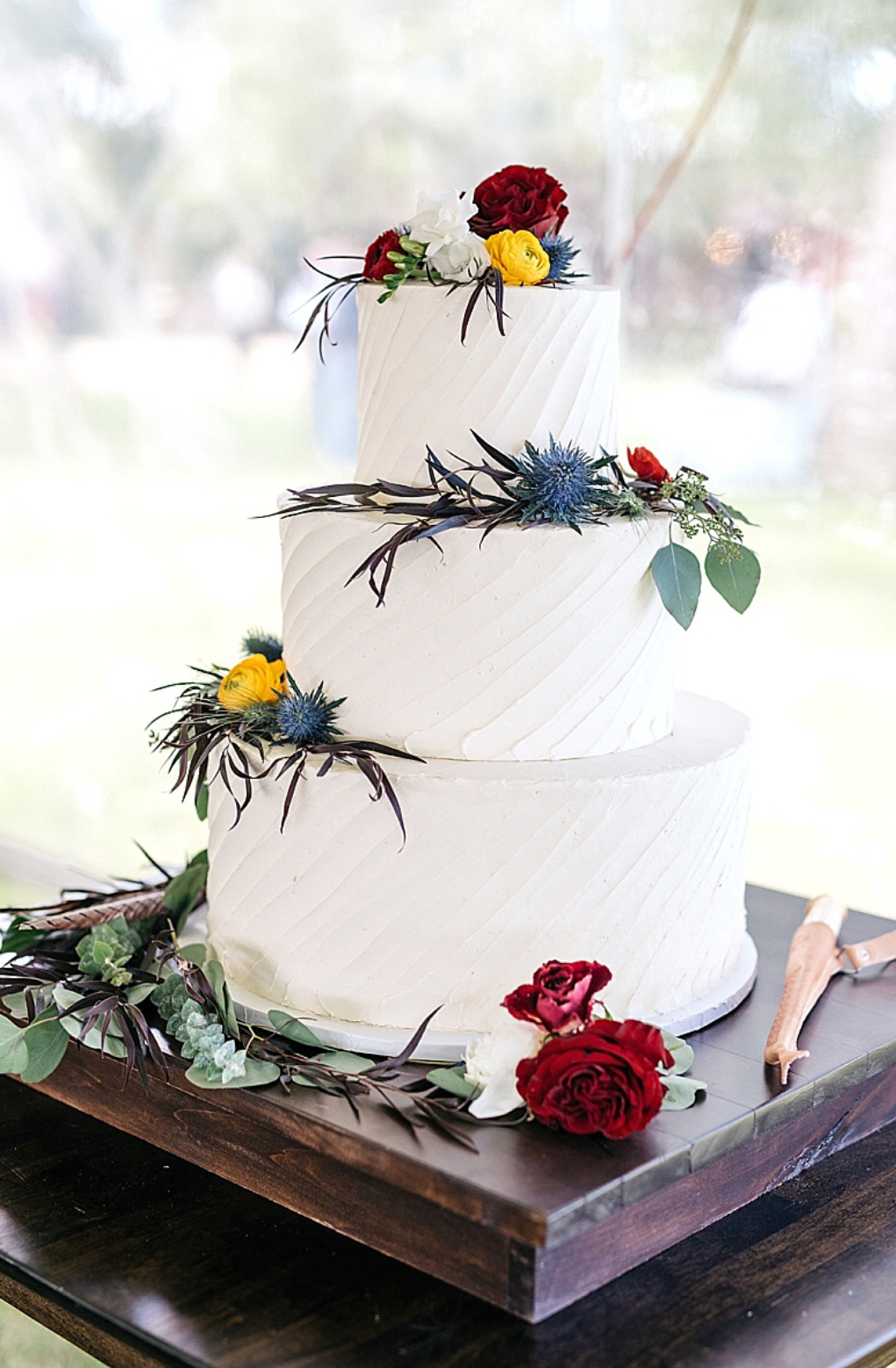 Three Tier Rustic Wedding Cake 