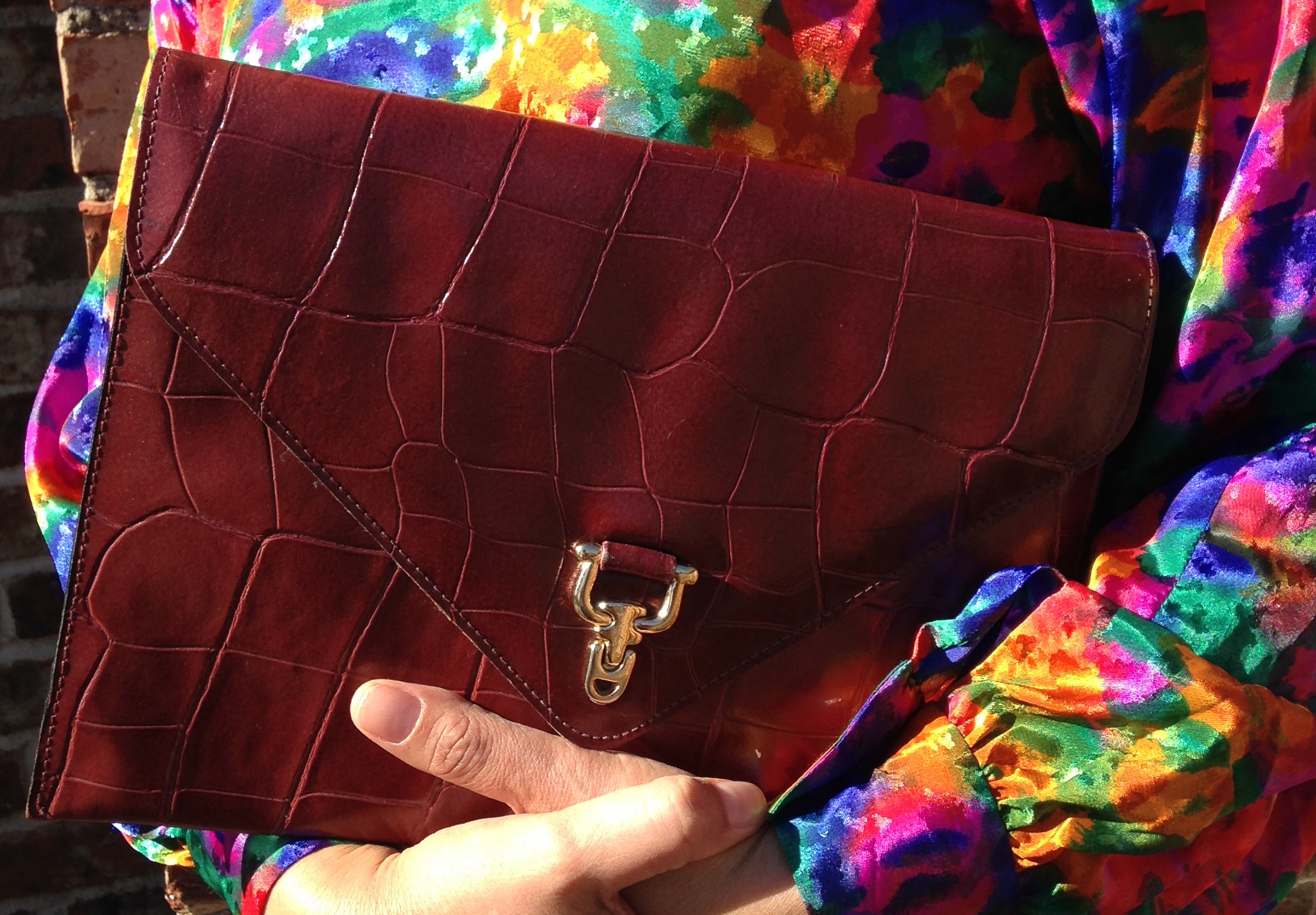Thrifted 'Marsala' clutch purchased a few years back from Goodwill.