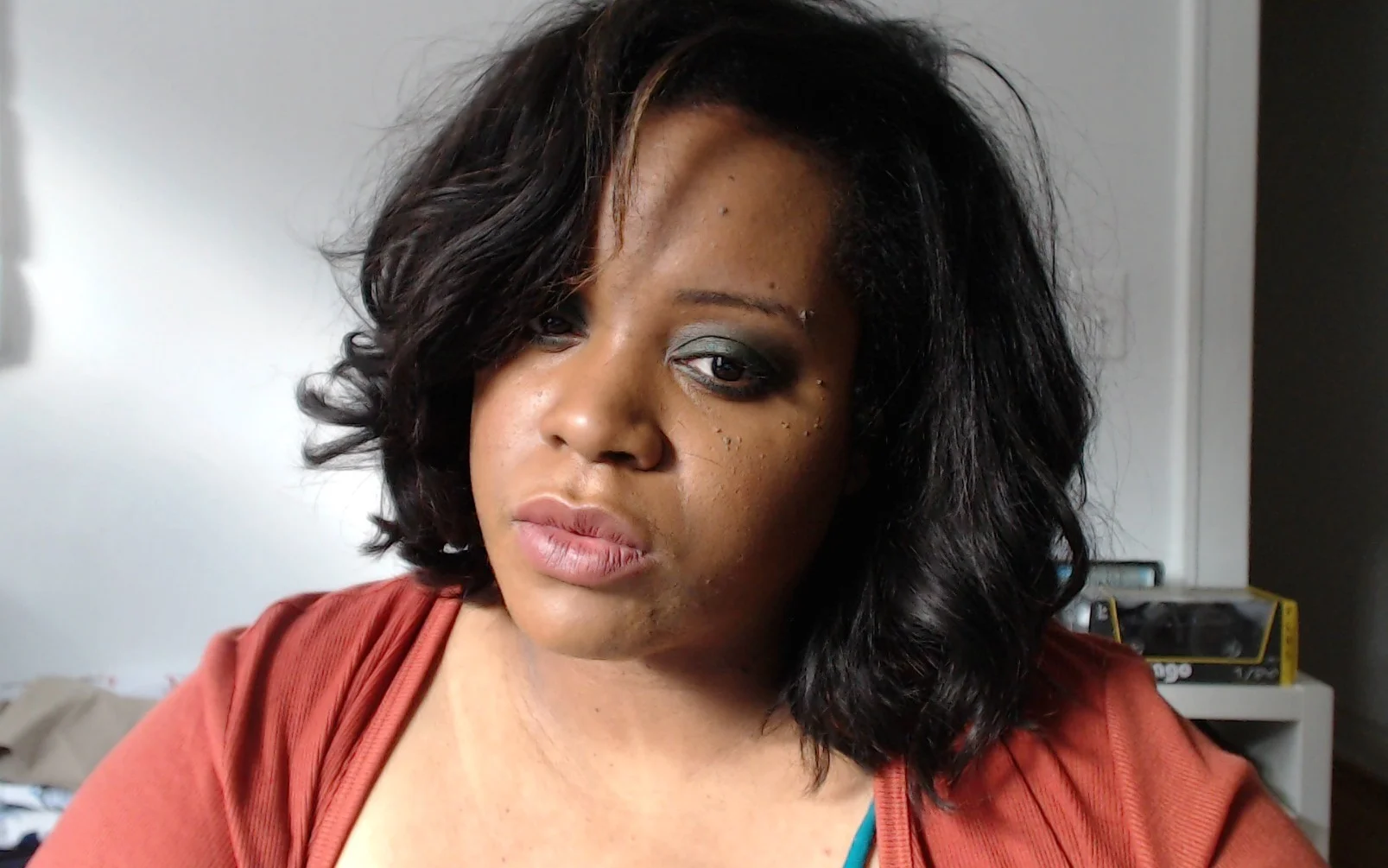 Green smokey eye featuring H&M Beauty