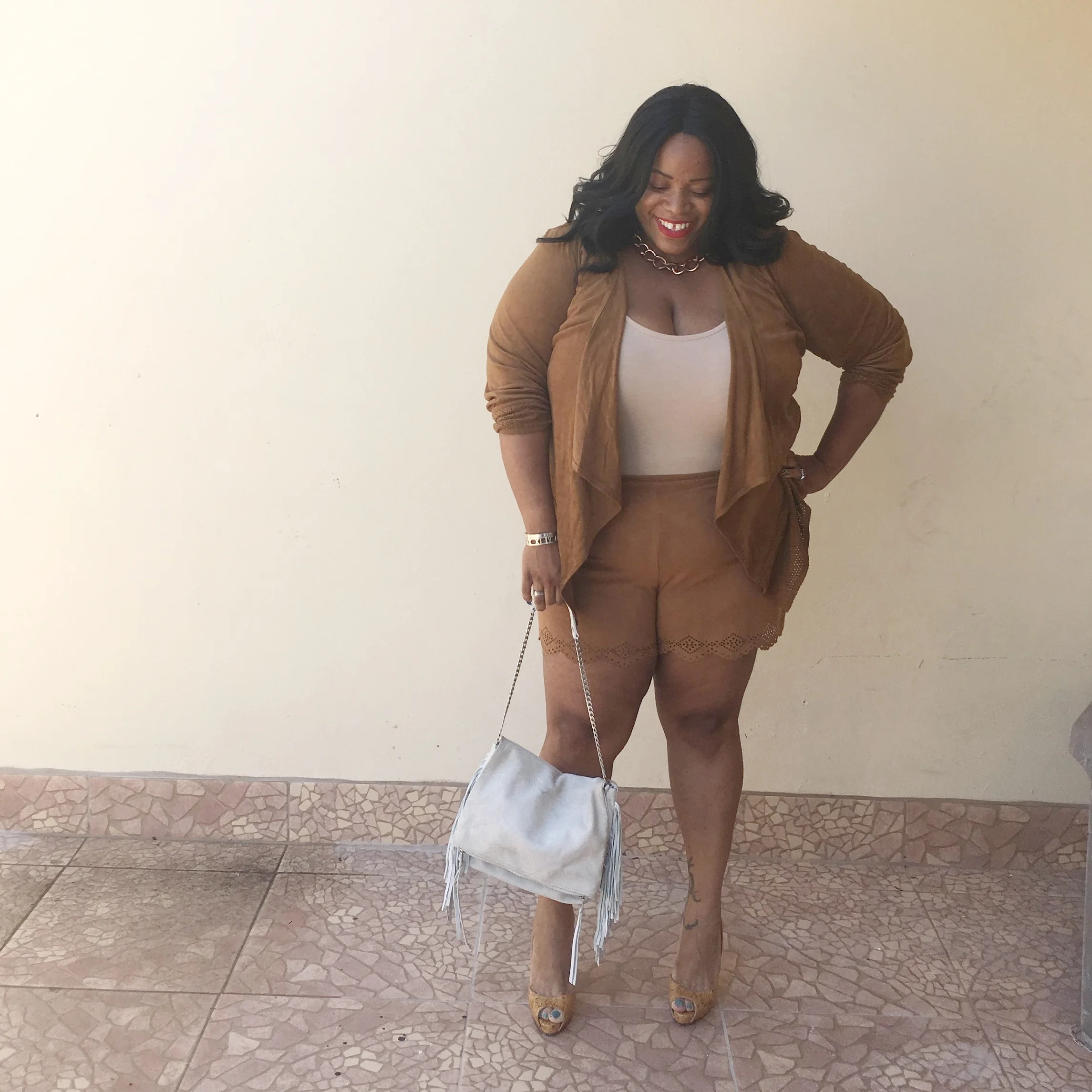 Faux Suede Short Set