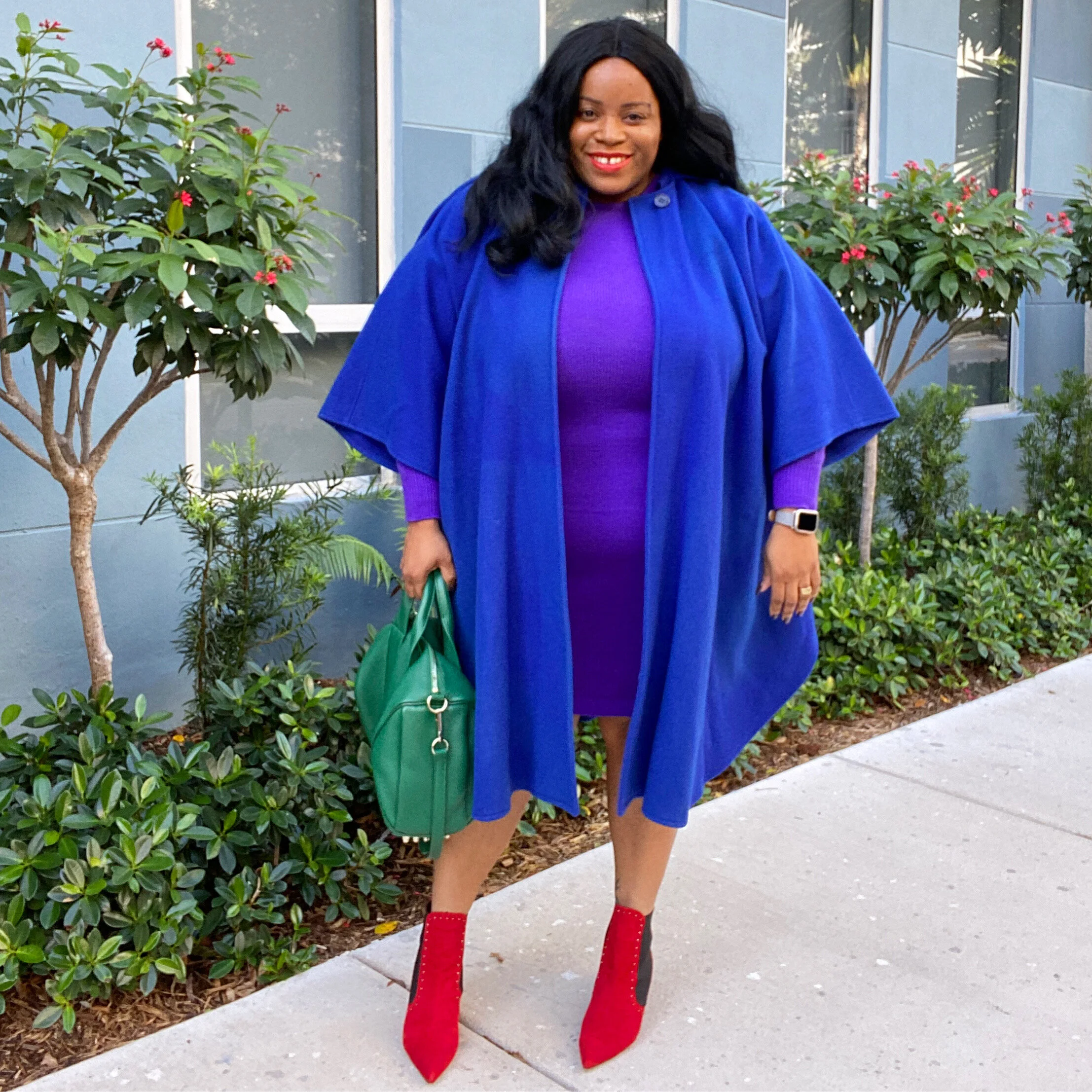 Colorblock Cape and Sweater