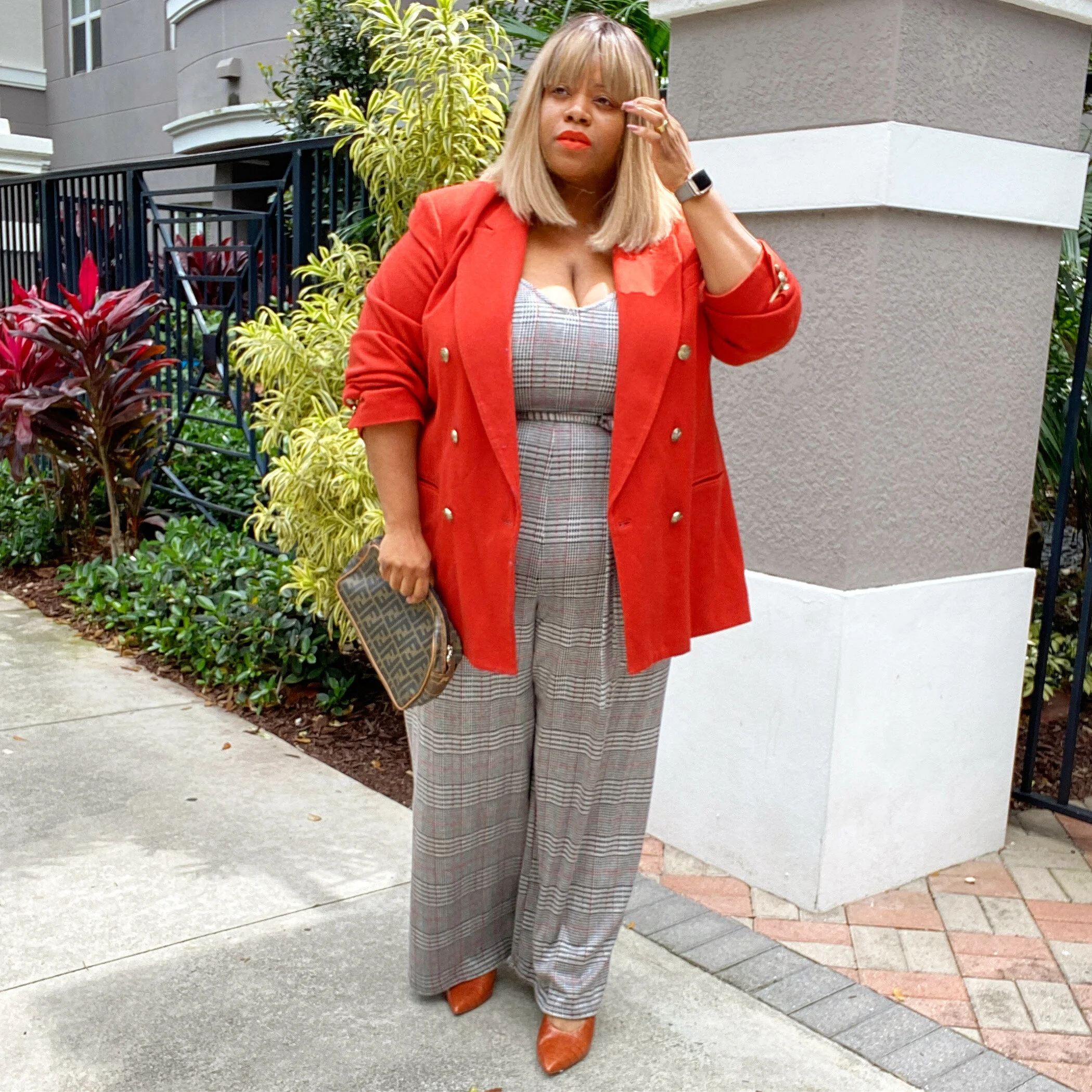 Orange Blazer + Romper